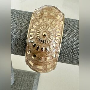 Vintage Gold and Taupe Women’s Bangle Bracelet